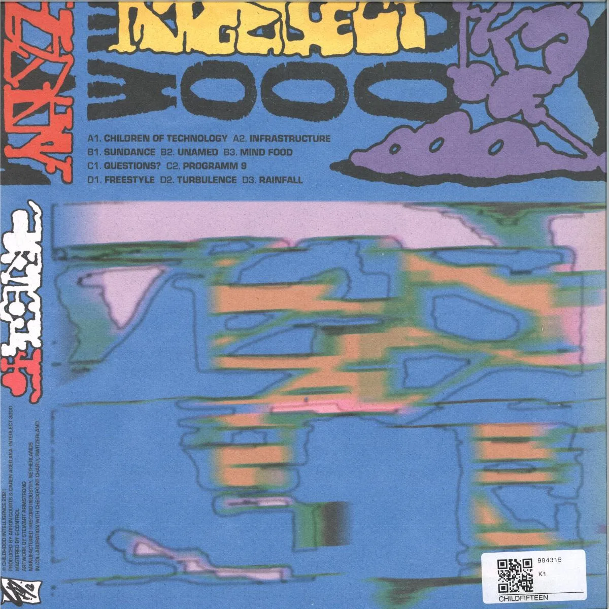 Обратная сторона обложки — INTERLECT 3000 — THE RETURN OF INTELLIGENCE (2x12")