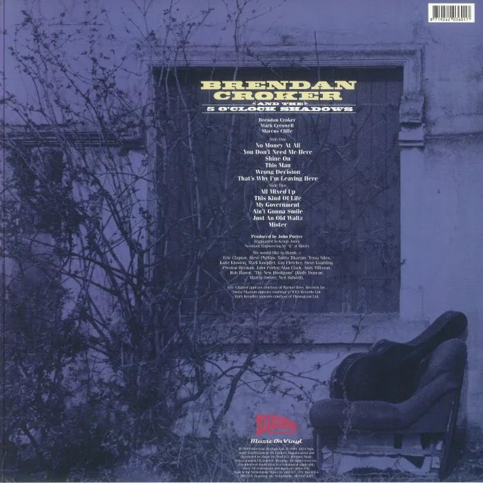 Back cover — Brendon CROKER & THE 5 O'CLOCK SHADOWS — Brendan Croker & The 5 O'Clock Shadows (35th Anniversary Edition)