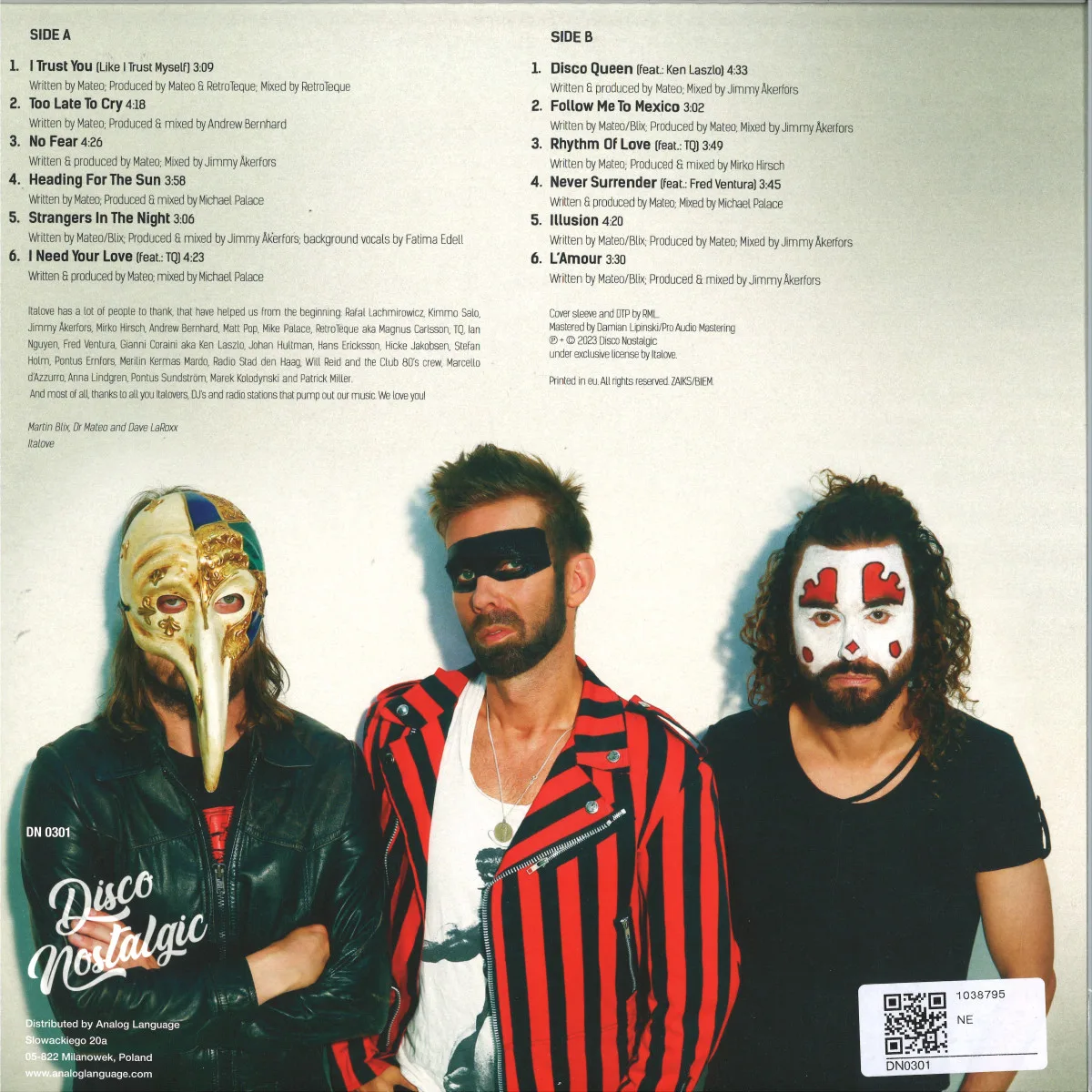 Back cover — Italove — THE ALBUM LP