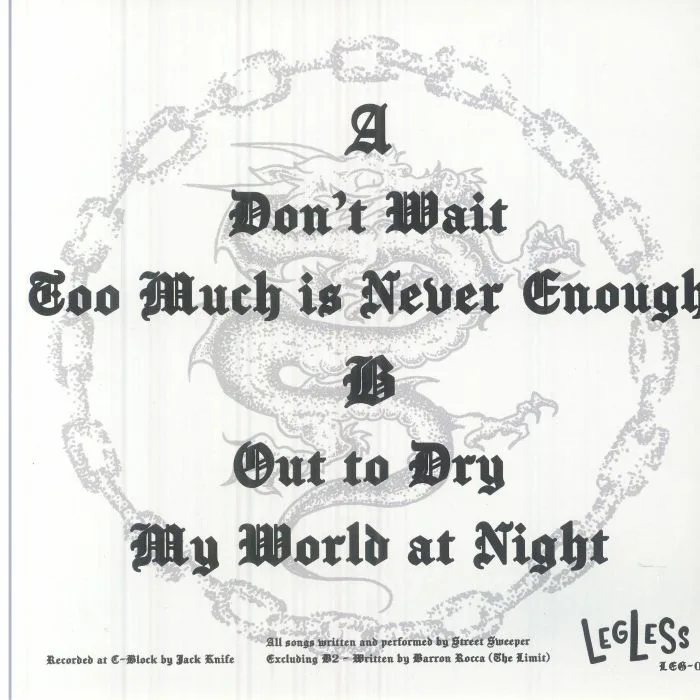 Back cover — STREET SWEEPER — Don't Wait