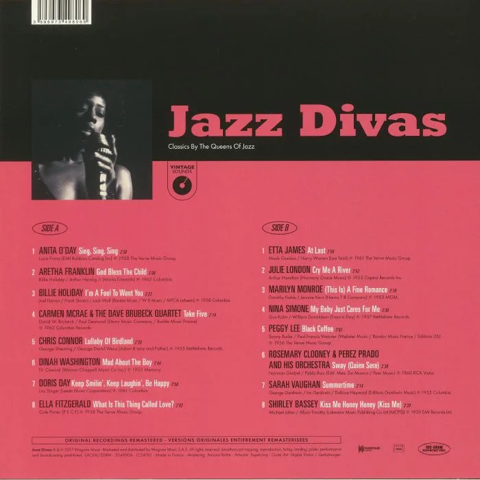 Back cover — VARIOUS — Jazz Divas: Classics From The Queens Of Jazz