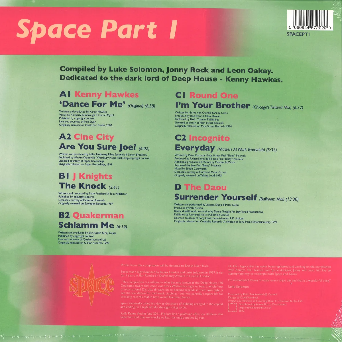 Back cover — Various — Space Part 1 LP 2x12"