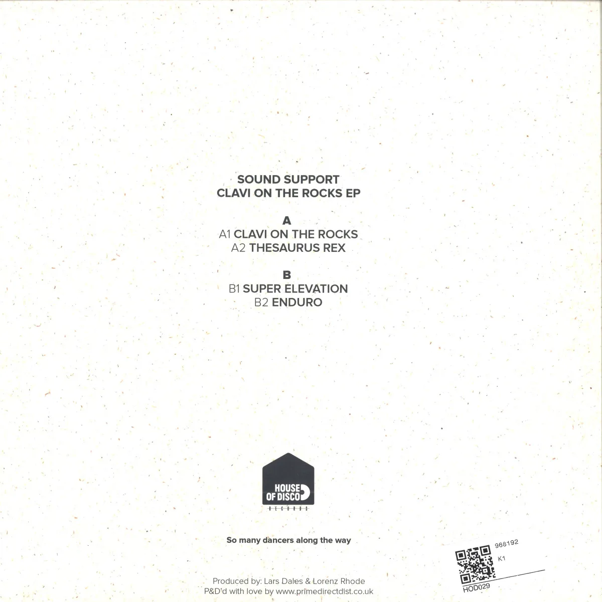 Обратная сторона обложки — Sound Support — Clavi On The Rocks EP