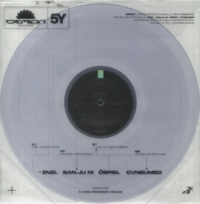 Front cover — ZNZL / SAN JU NI / OSPIEL / CVNSUMED — Demian 5Y Anniversary