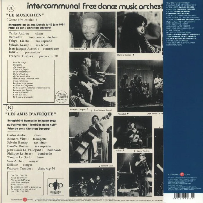 Обратная сторона обложки — INTERCOMMUNAL FREE DANCE MUSIC ORCHESTRA — Le Musichien