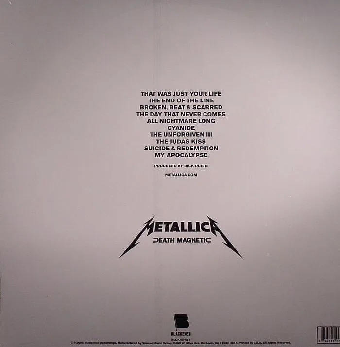 Обратная сторона обложки — METALLICA — Death Magnetic
