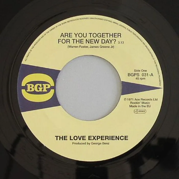 Front cover — The LOVE EXPERIENCE / 87TH OFF BROADWAY — Are You Together For The New Day?
