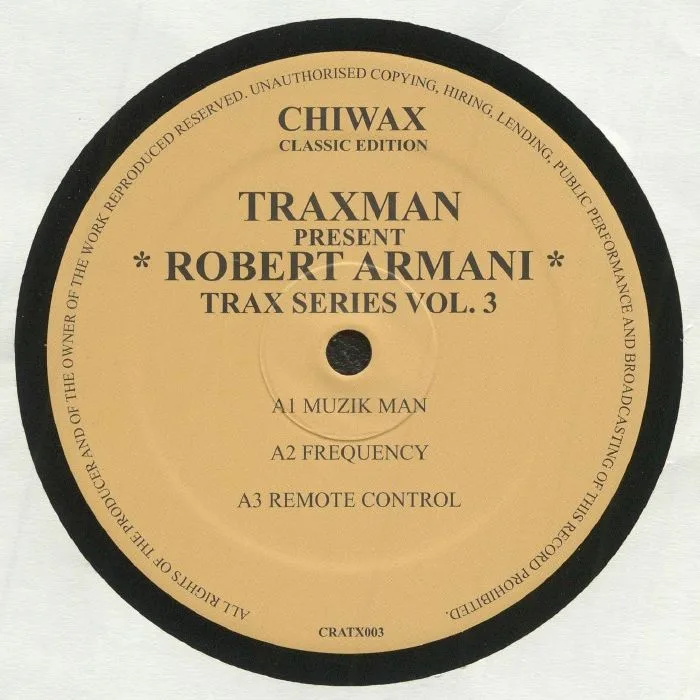 Front cover — ROBERT ARMANI — Trax Series Vol 3