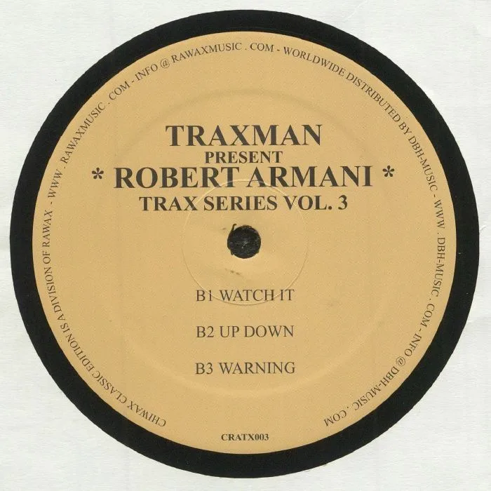 Back cover — ROBERT ARMANI — Trax Series Vol 3