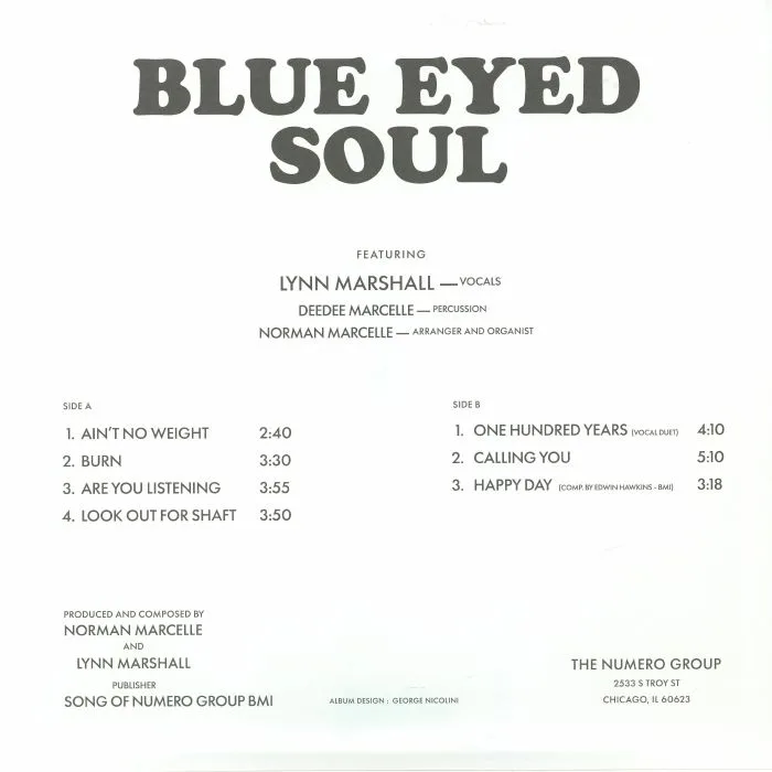 Обратная сторона обложки — BLUE EYED SOUL — You Ain't No Weight