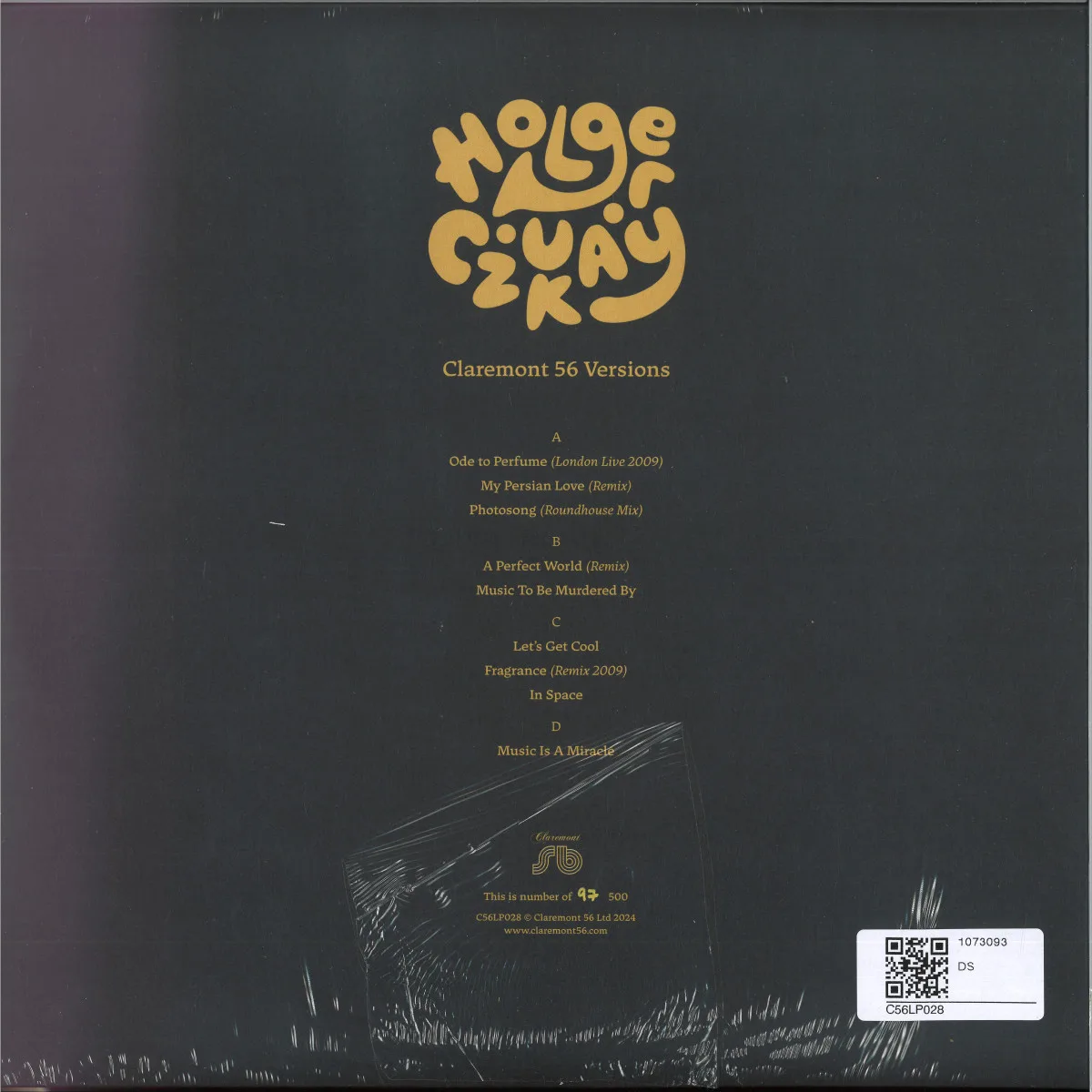 Обратная сторона обложки — Holger Czukay — Claremont 56 Versions LP 2x12"