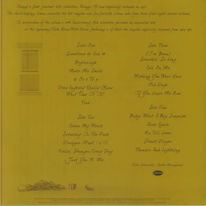 Обратная сторона обложки — CHICAGO — Chicago IX: Greatest Hits (50th Anniversary Expanded Edition)