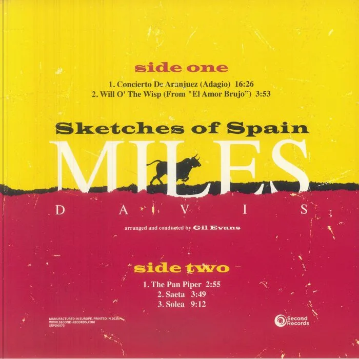 Обратная сторона обложки — Miles DAVIS — Sketches Of Spain (reissue)