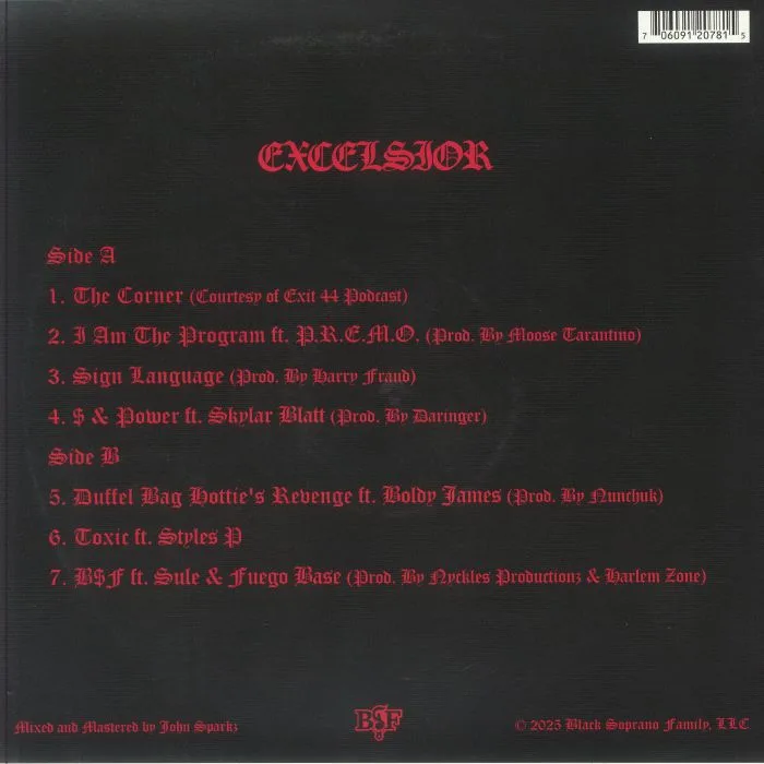 Обратная сторона обложки — BENNY THE BUTCHER — Excelsior
