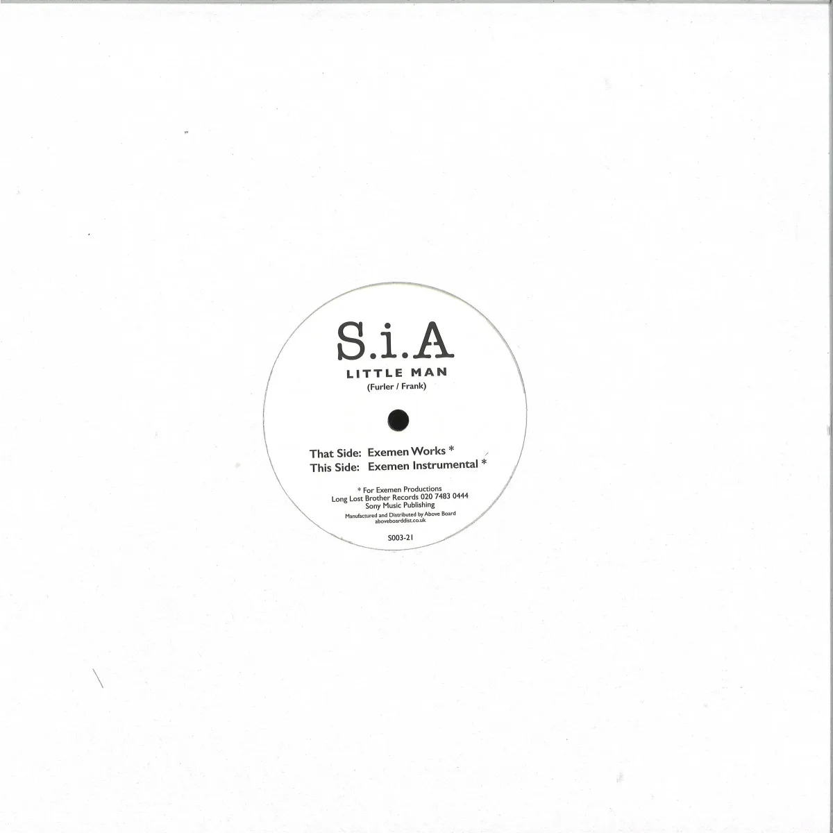Back cover — S.i.a — Little Man (Exemen Works)