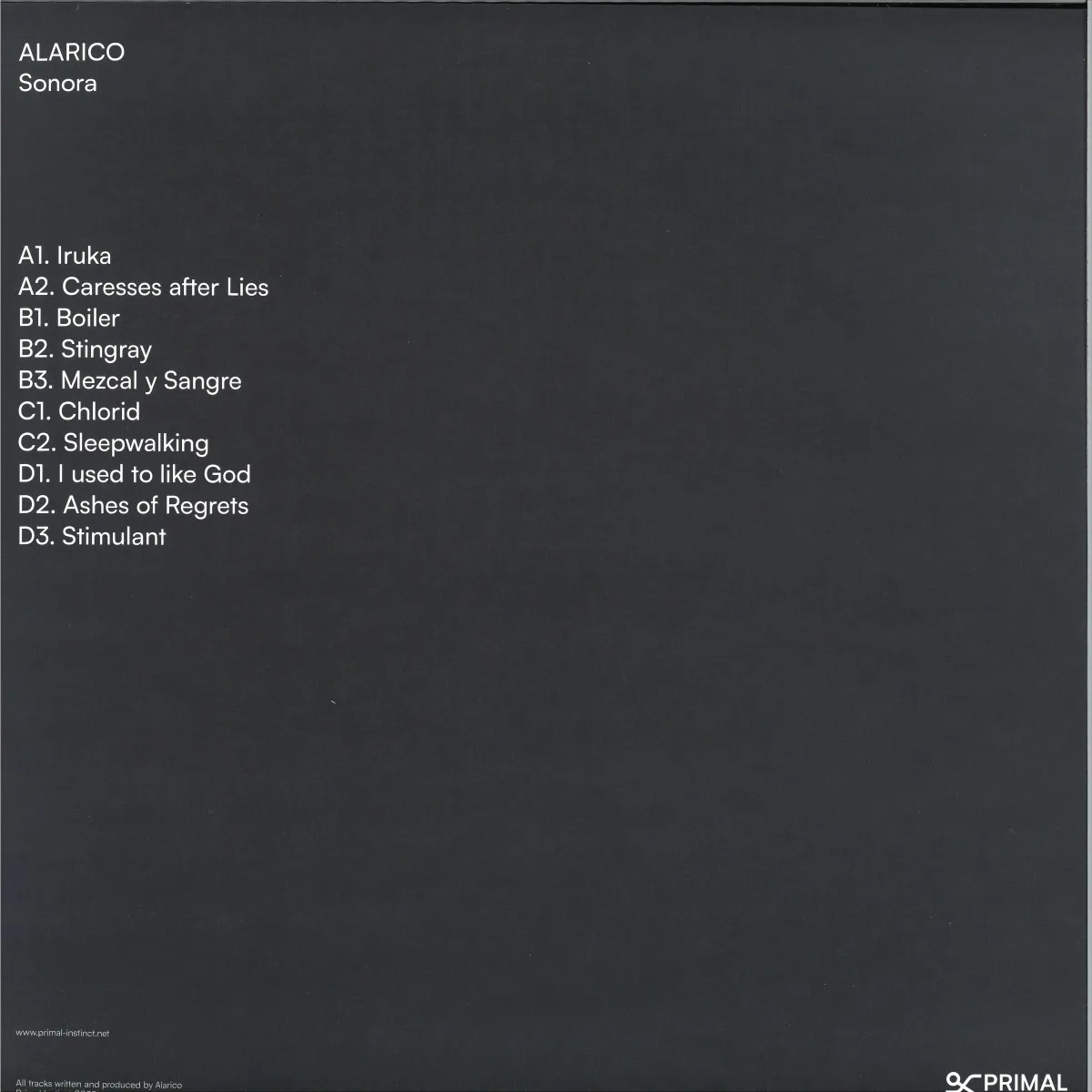 Обратная сторона обложки — Alarico — Sonora LP 2x12"