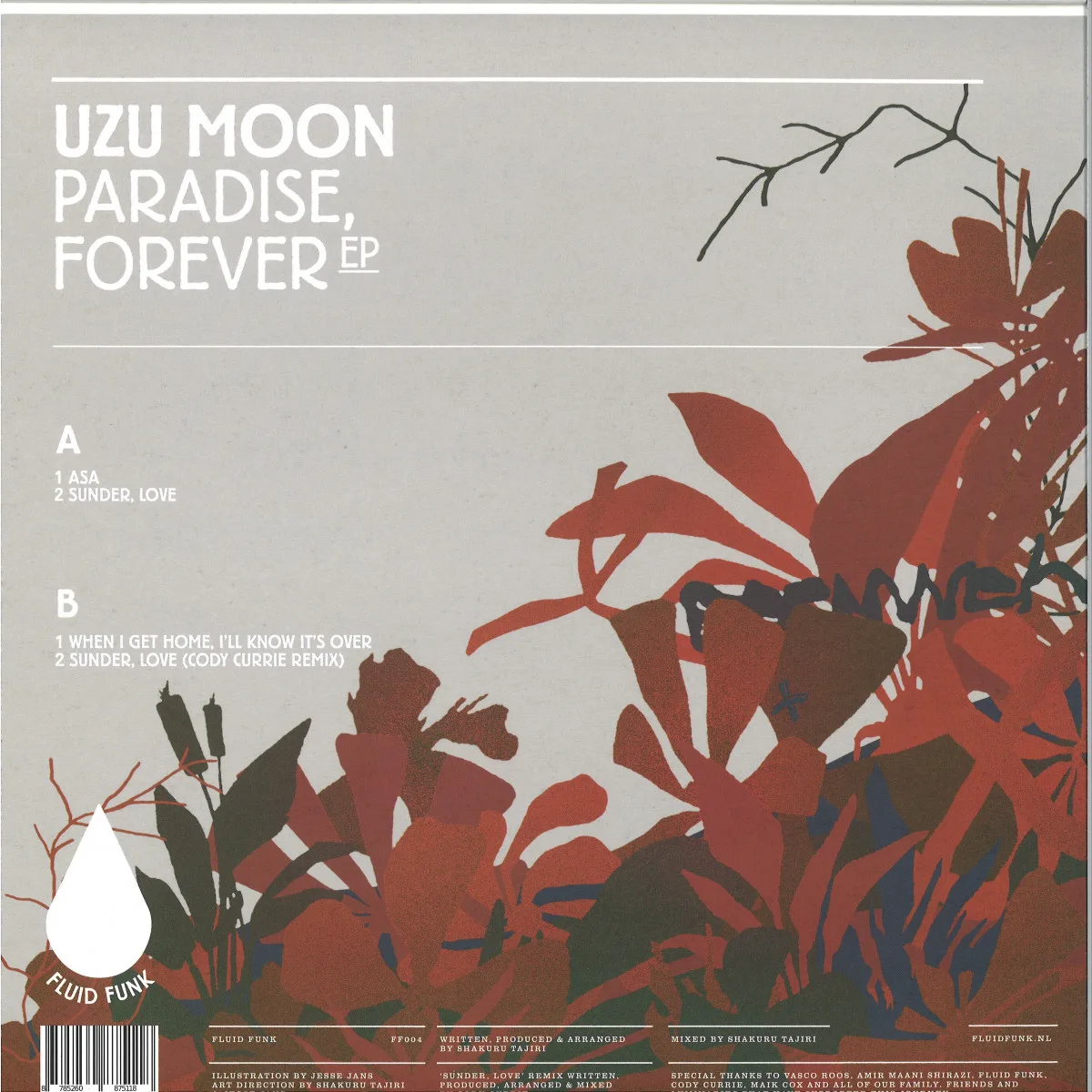 Обратная сторона обложки — Uzu Moon — Paradise, Forever EP