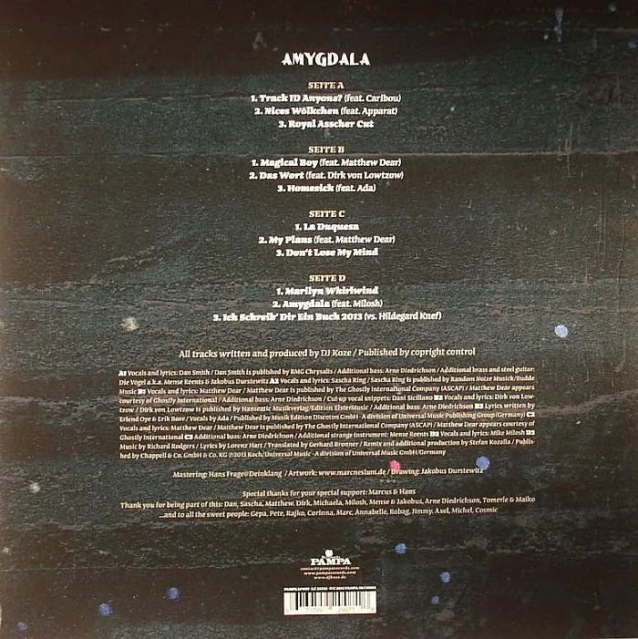 Back cover — DJ KOZE — Amygdala