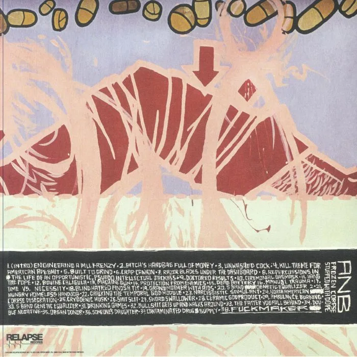 Back cover — AGORAPHOBIC NOSEBLEED — Frozen Corpse Stuffed With Dope