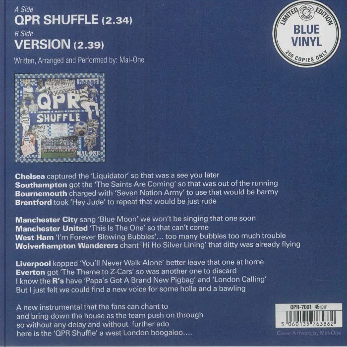 Обратная сторона обложки — MAL ONE — QPR Shuffle