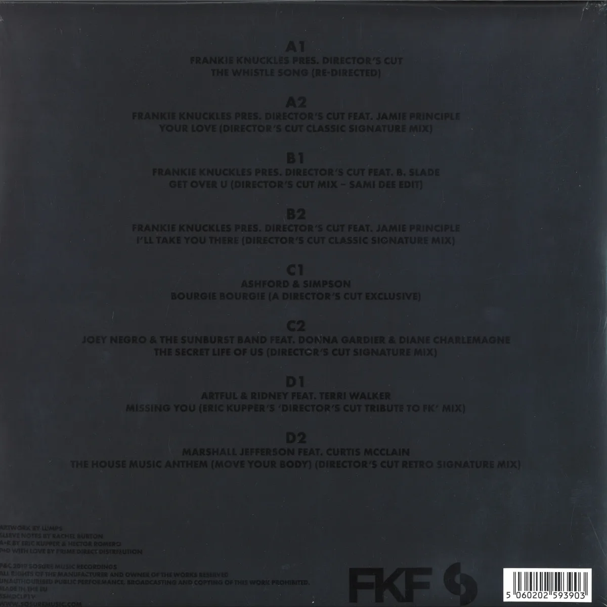 Обратная сторона обложки — Frankie Knuckles & Eric Kupper — The Director’s Cut Collection 2x12"