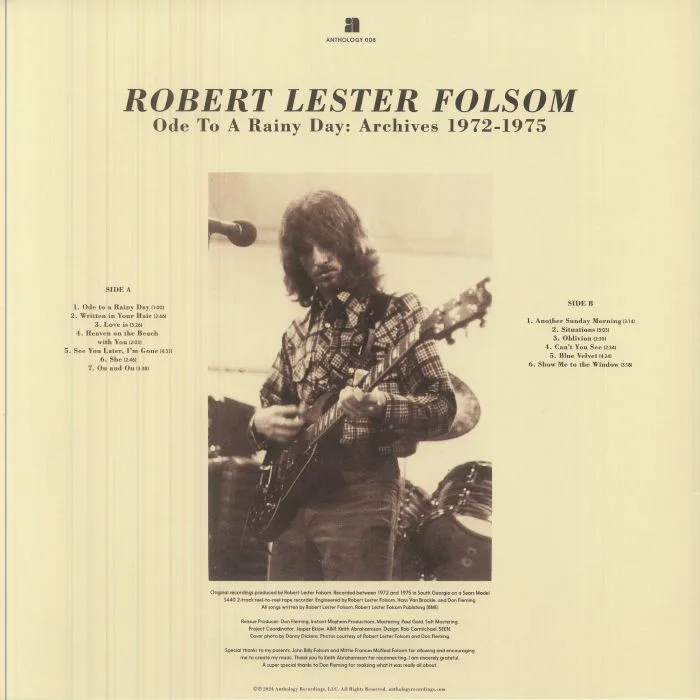 Back cover — Robert Lester FOLSOM — Ode To A Rainy Day: Archives 1972-1975