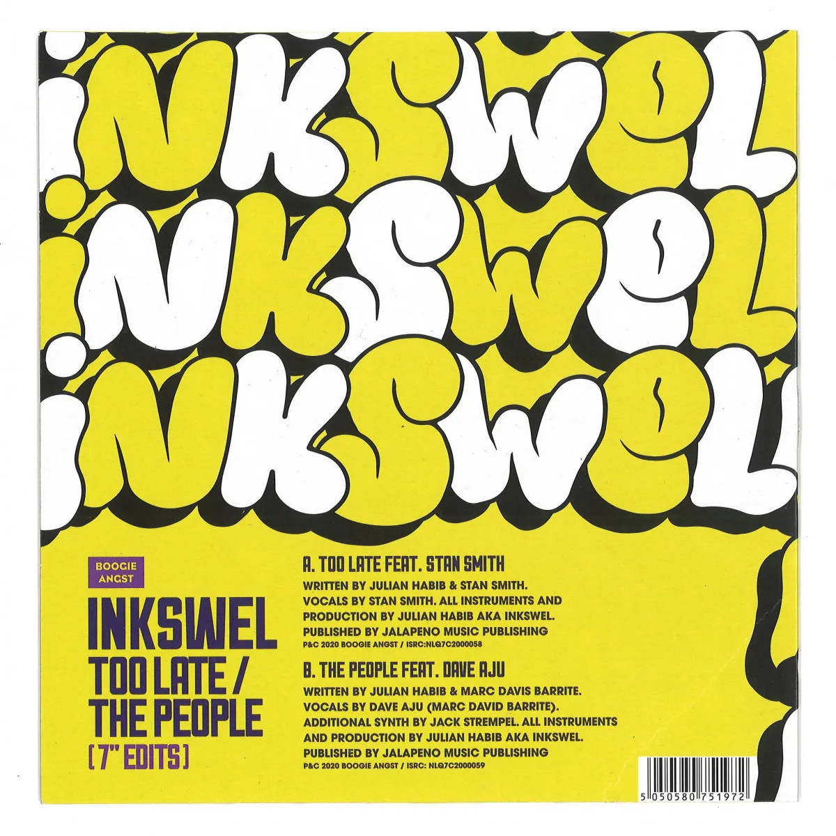 Back cover — Inkswel — Too Late / The People