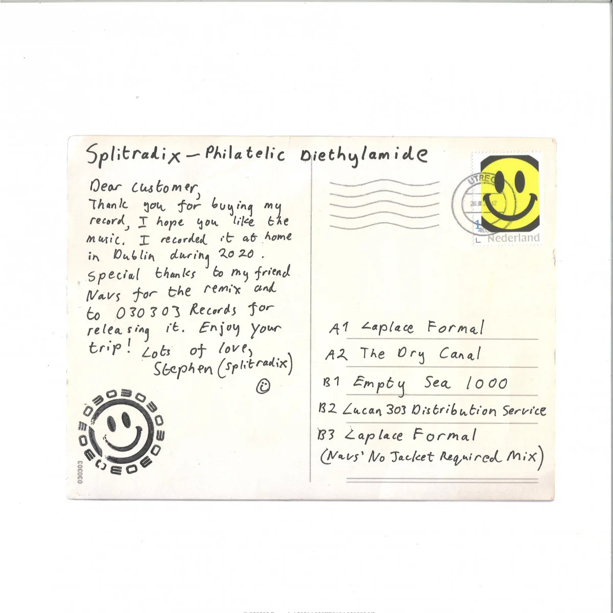 Back cover — Splitradix — Philatelic Diethylamide