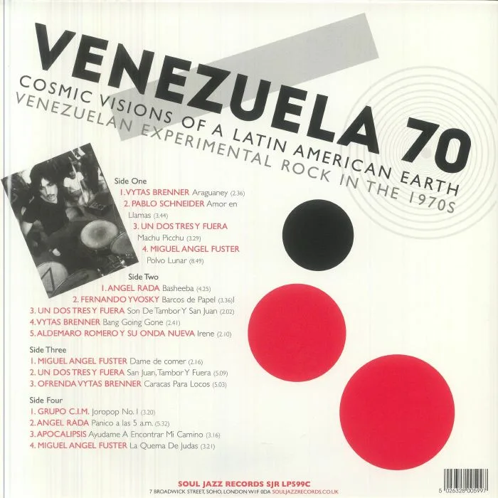 Обратная сторона обложки — VARIOUS — Venezuela 70: Cosmic Visions Of A Latin American Earth Venezuelan Experimental Rock In The 1970s (10th Anniversary Edition)