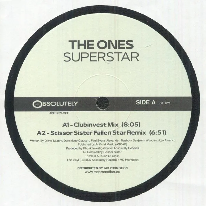 Лицевая сторона обложки — The ONES — Superstar (reissue)