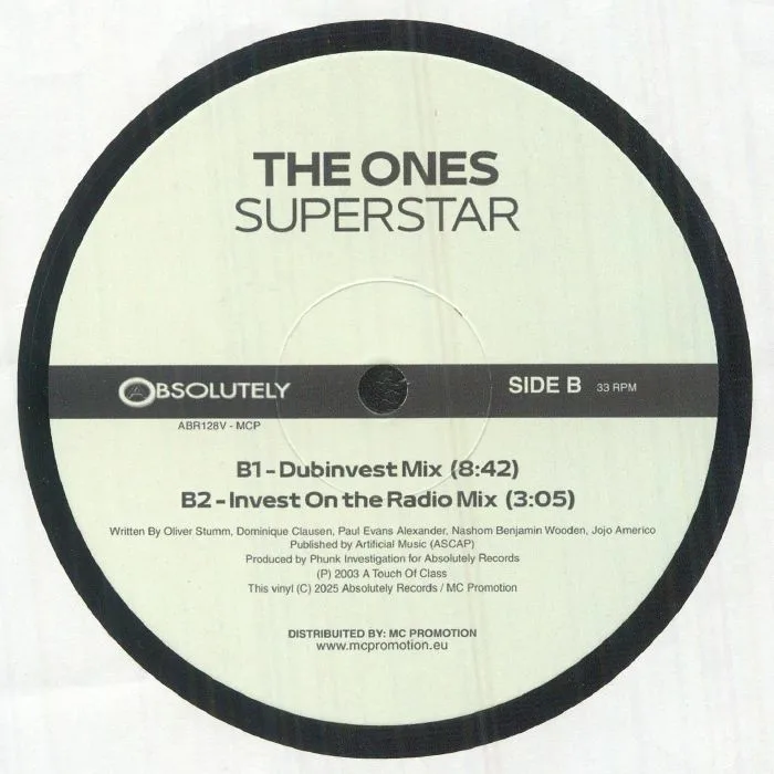 Обратная сторона обложки — The ONES — Superstar (reissue)
