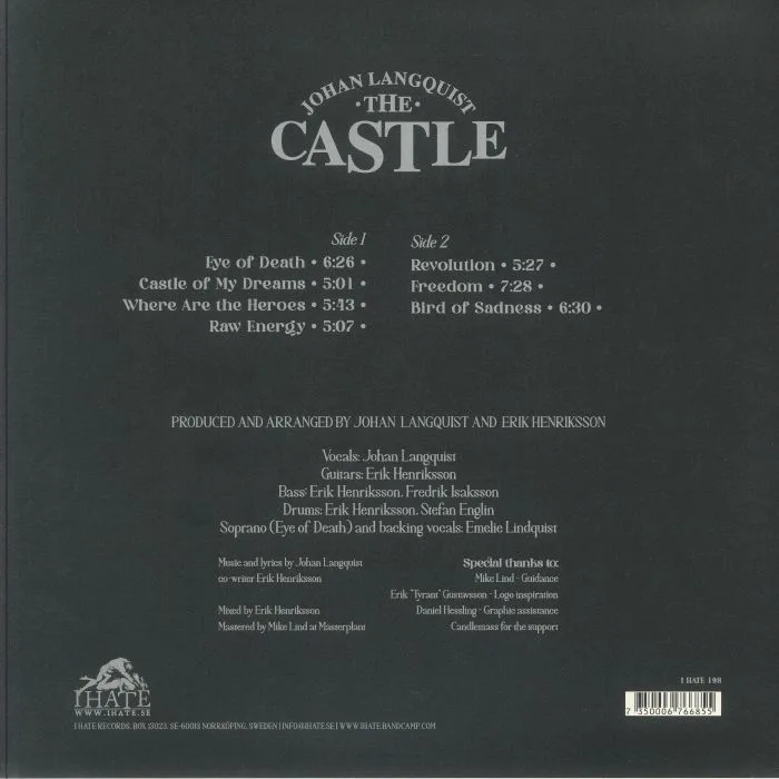 Back cover — Johan LANGQUIST — The Castle