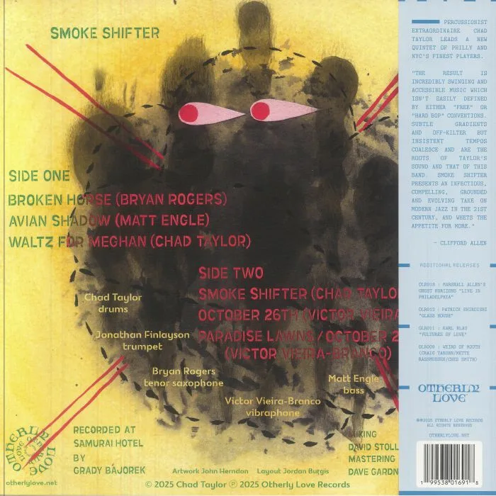 Back cover — CHAD TAYLOR QUINTET — Smoke Shifter