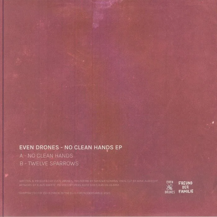 Back cover — EVEN DRONES — No Clean Hands EP