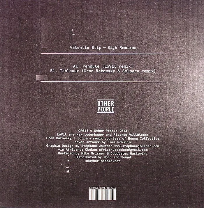 Обратная сторона обложки — Valentin STIP — Sigh Remixes