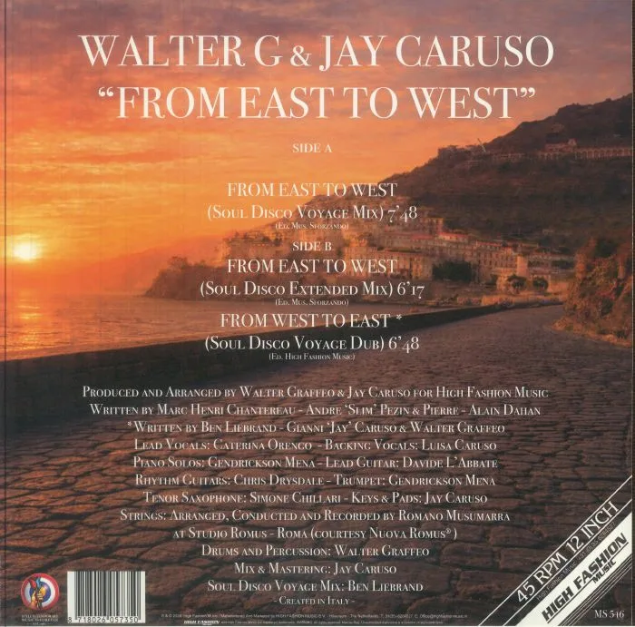 Обратная сторона обложки — WALTER G / JAY CARUSO — From East To West