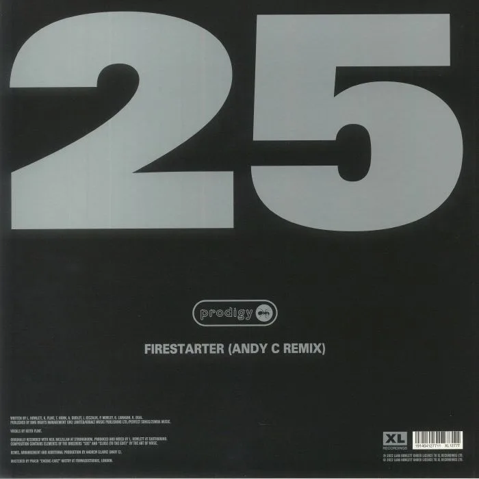Back cover — The PRODIGY — Firestarter (Andy C remix) (25th Anniversary Edition)