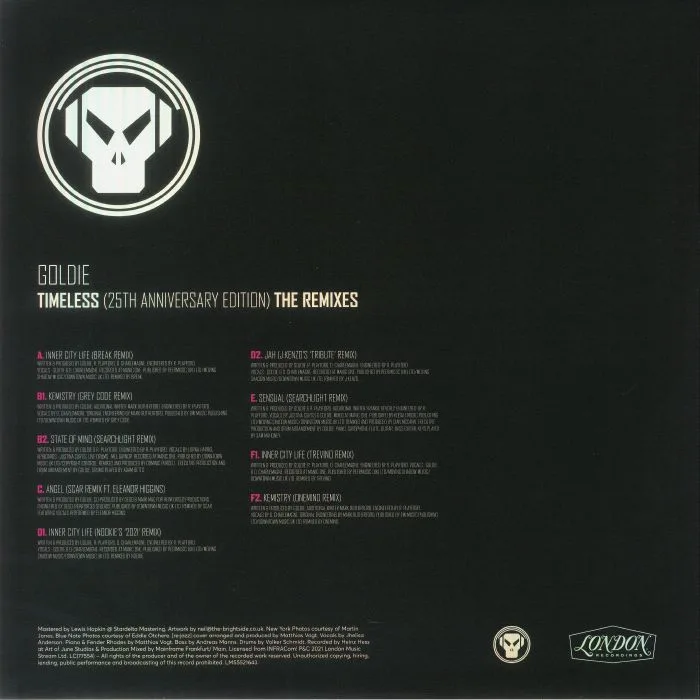 Back cover — GOLDIE — Timeless: The Remixes (25th Anniversary Edition)