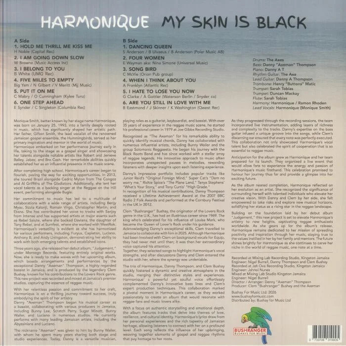 Back cover — HARMONIQUE — My Skin Is Black