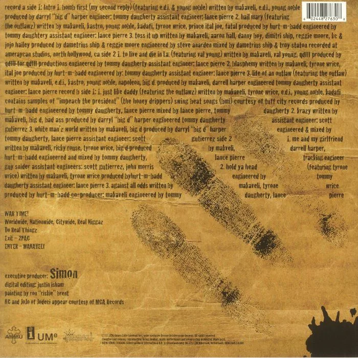 Обратная сторона обложки — MAKAVELI aka 2PAC — The Don Killuminati: The 7 Day Theory (reissue)