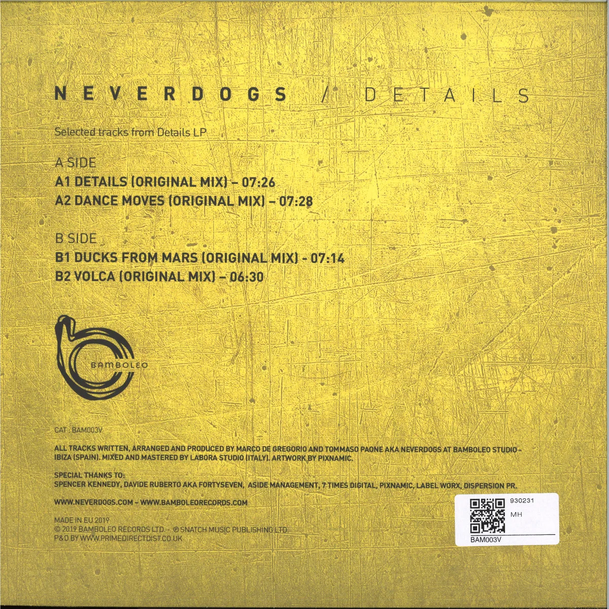 Back cover — Neverdogs — Details EP