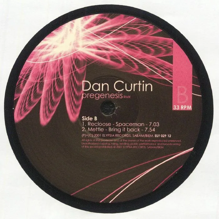 Back cover — Dan CURTIN — Pregenesis (remix)