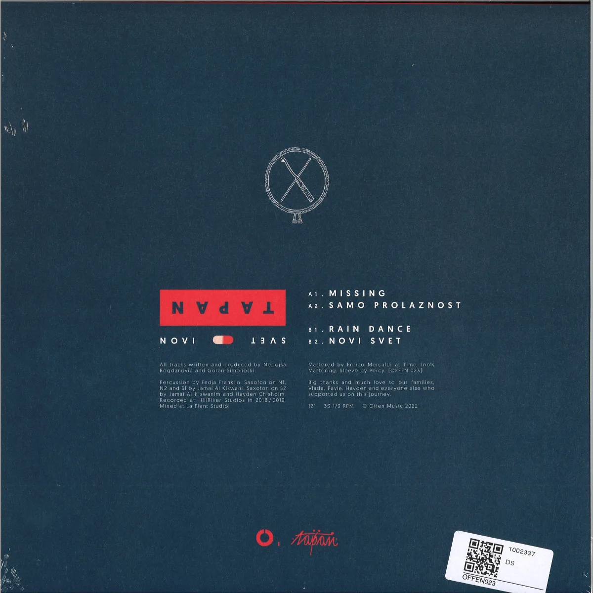Обратная сторона обложки — Tapan — NOVI SVET EP