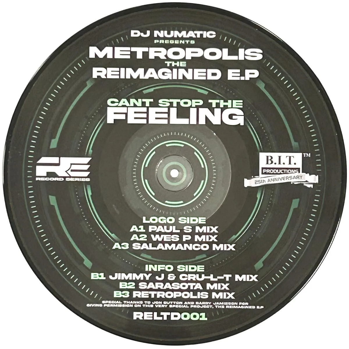Back cover — Dj Numatic — Metropolis (Reimagined) EP