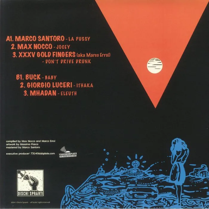 Обратная сторона обложки — Marco SANTORO / MAX NOCCO / XXXV GOLD FINGERS aka MARCO ERROI / BUCK / GIORGIO LUCERI / MHADAN — Dischi Spranti Vol 2