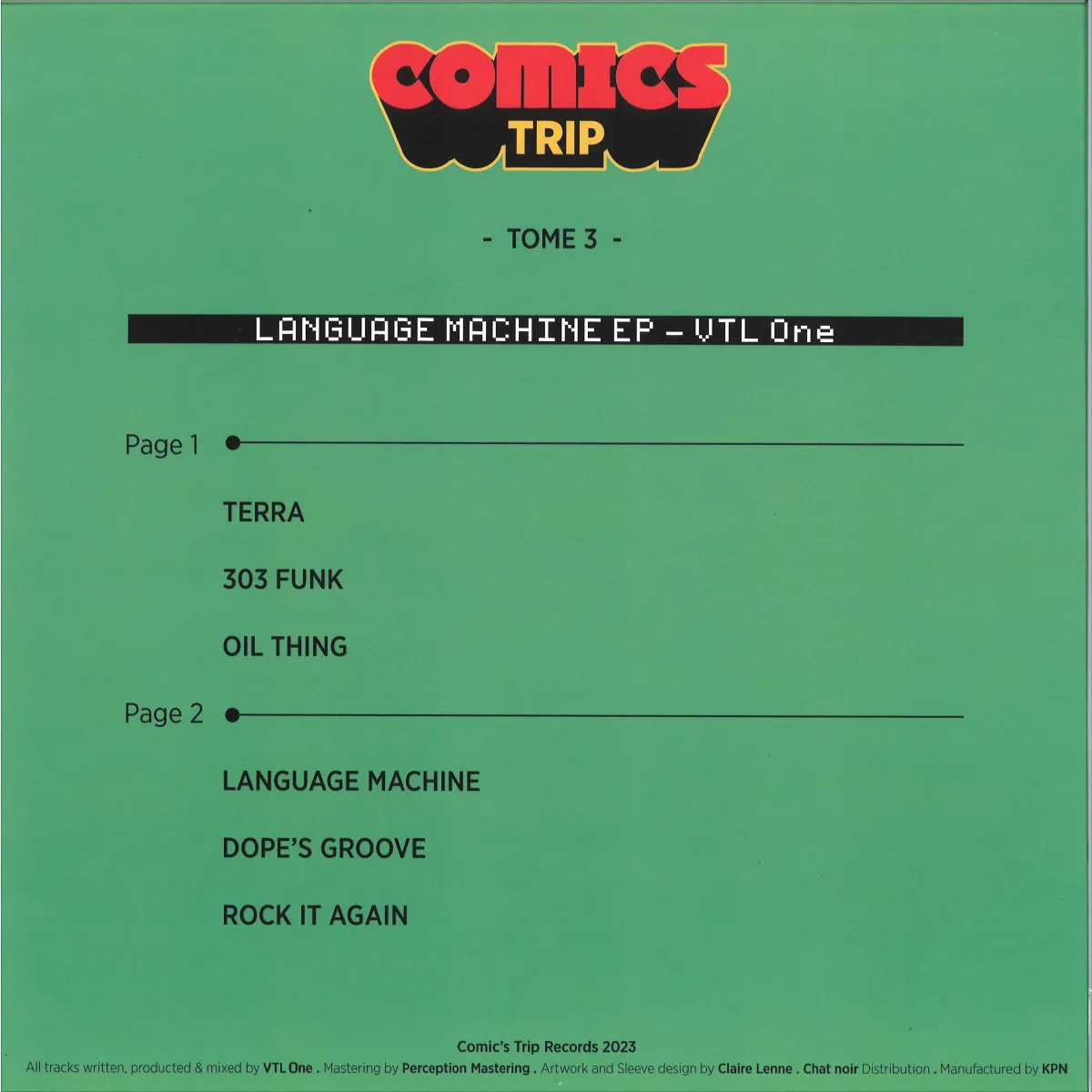 Back cover — Vtl One — Language Machine EP