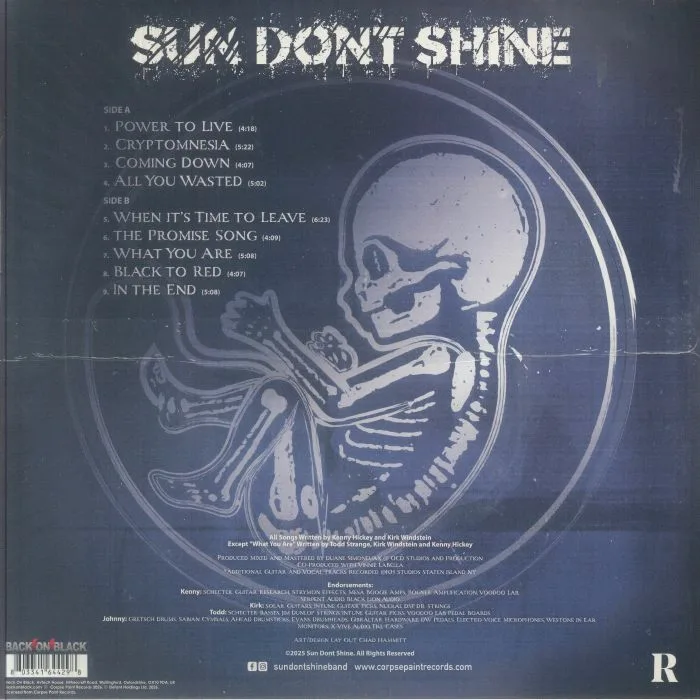 Обратная сторона обложки — SUN DONT SHINE — From Birth To Death