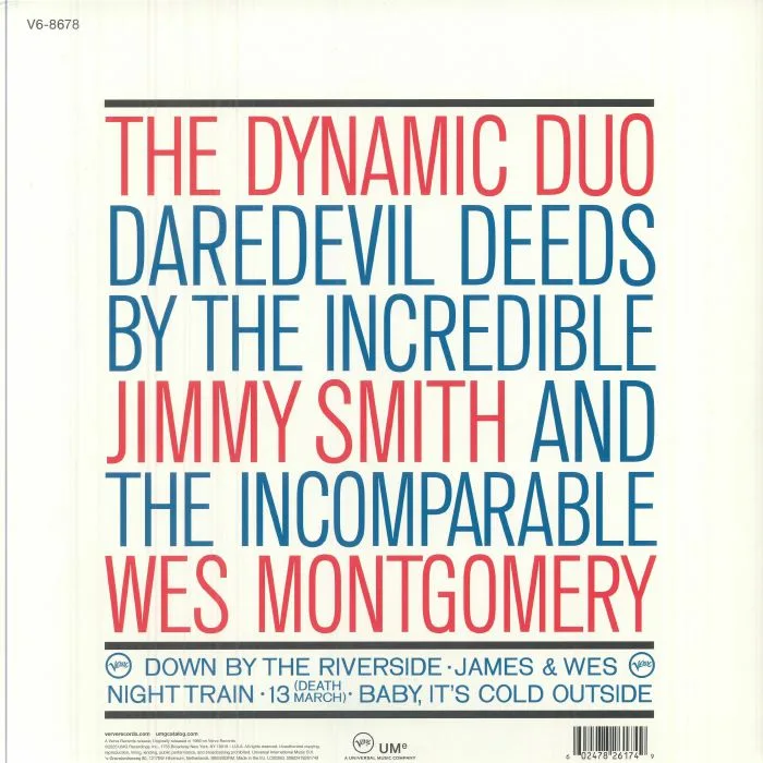 Обратная сторона обложки — Jimmy SMITH / WES MONTGOMERY — Jimmy & Wes (The Dynamic Duo) (Verve Vault Series)