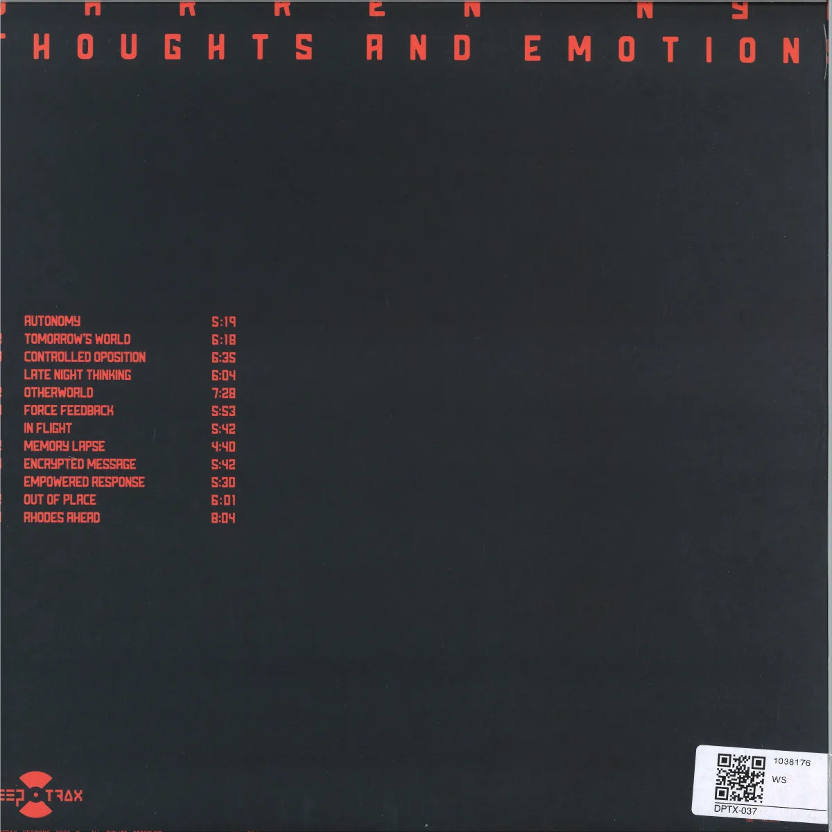 Обратная сторона обложки — Darren Nye — Thoughts And Emotions 2x12"