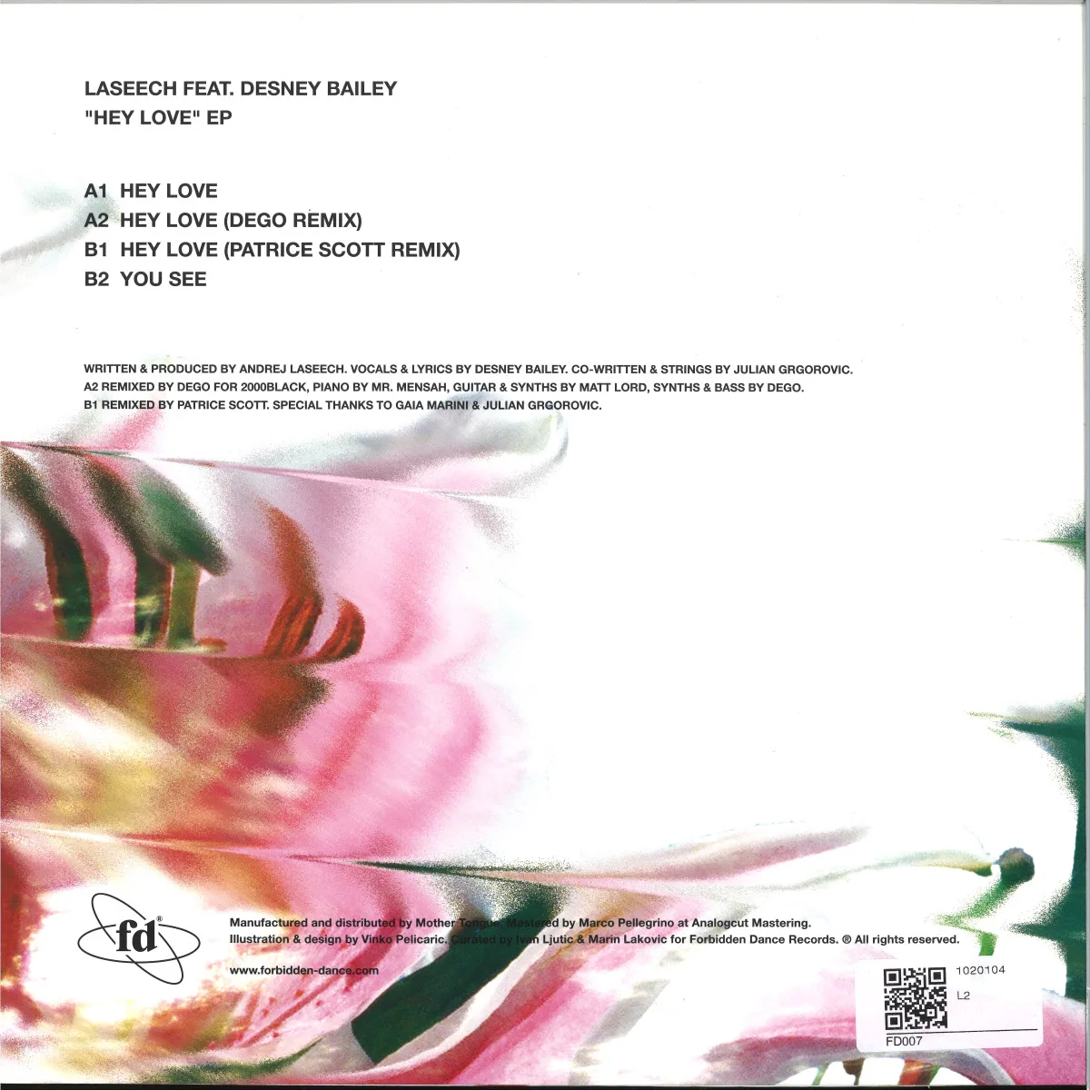 Back cover — Laseech feat. Desney Bailey — Hey Love